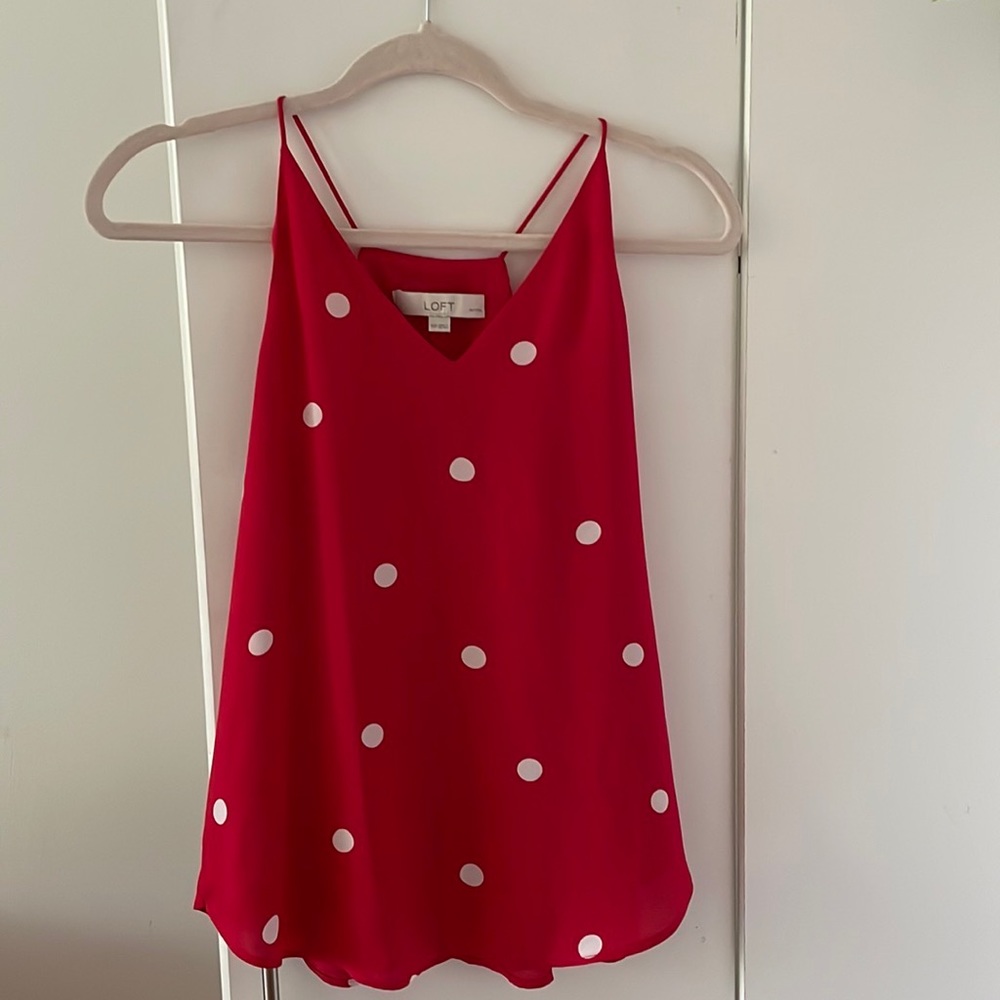 Red polka dot top